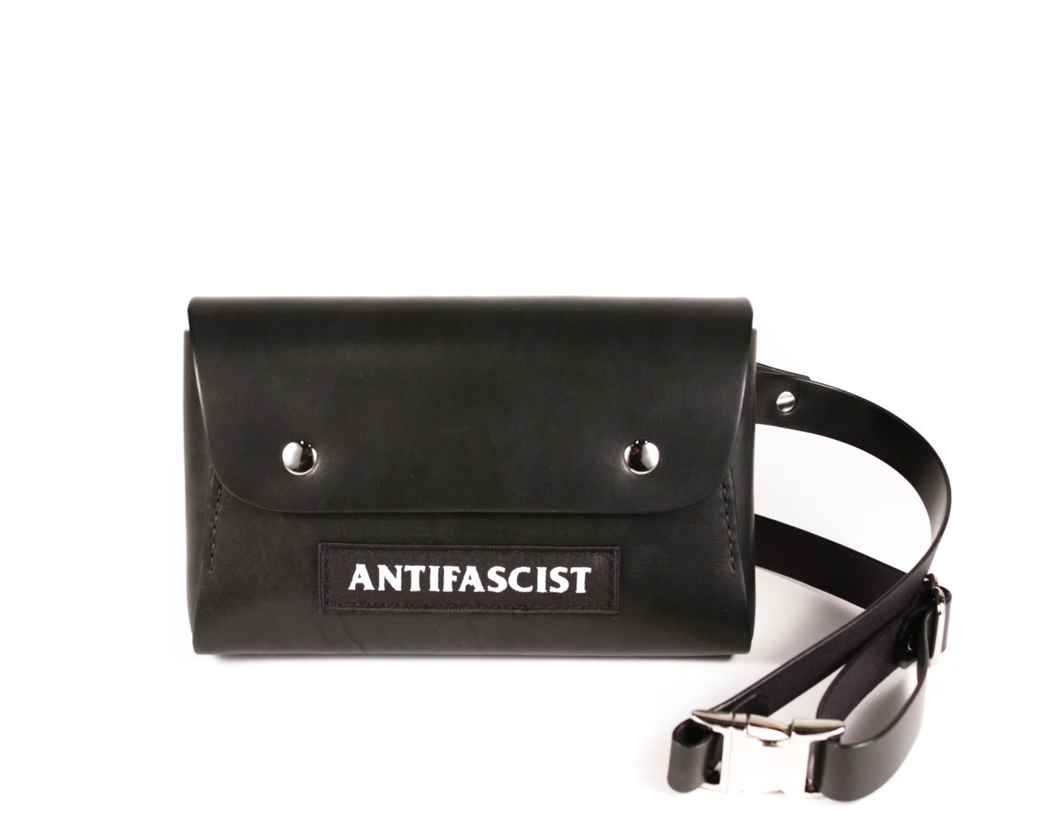 Carlile Sling Bag: Black Antifascist Patch