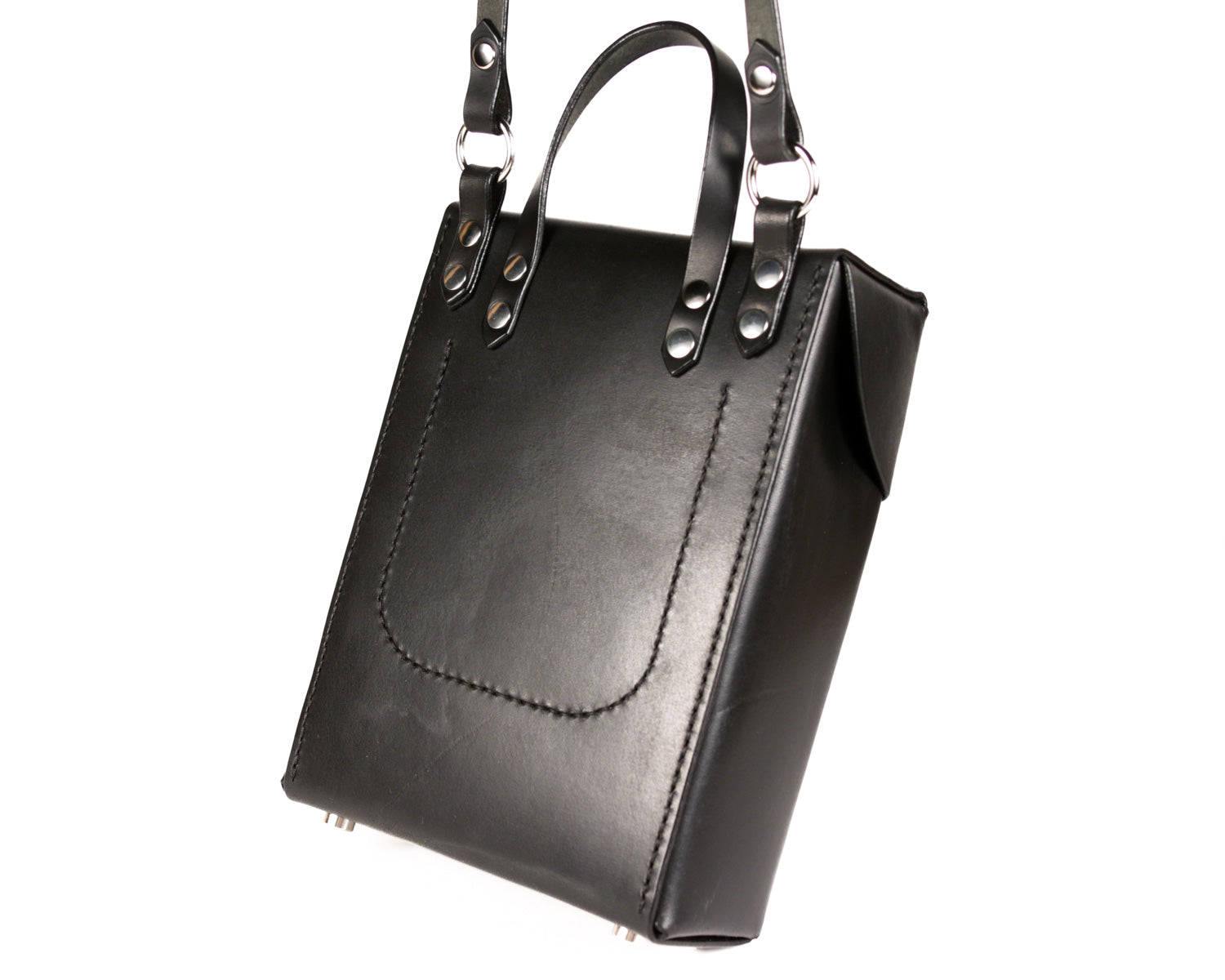 Hampton Mini Vertical Satchel: Black