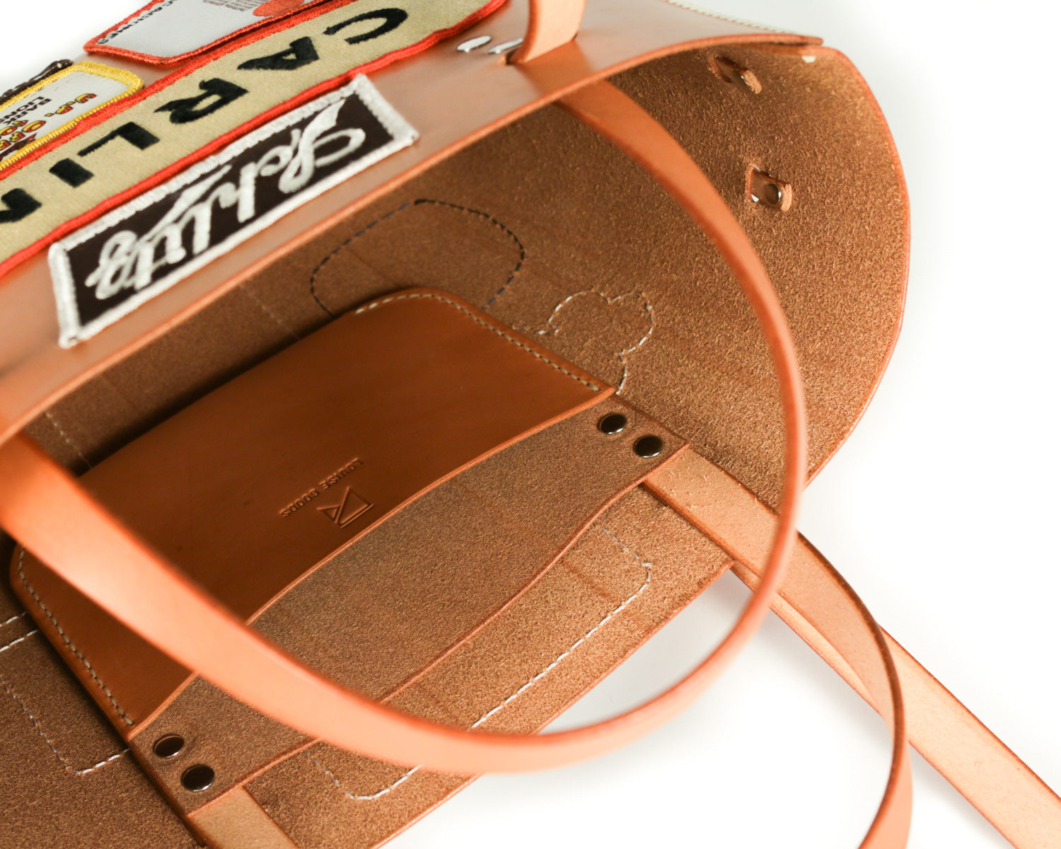 Patched Line Tote: Natural