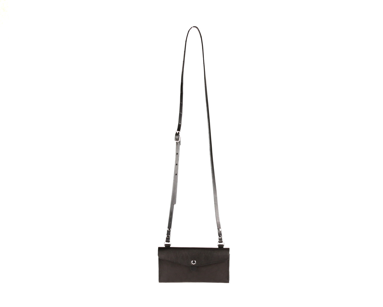 Micro Envelope Crossbody: Black Lambskin