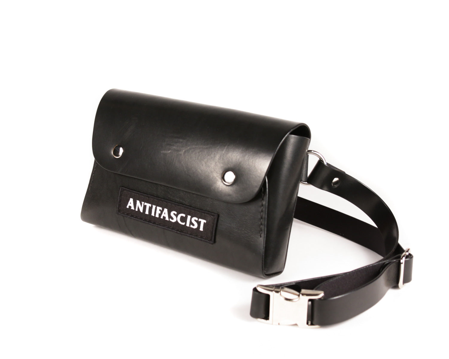 Carlile Sling Bag: Black Antifascist Patch