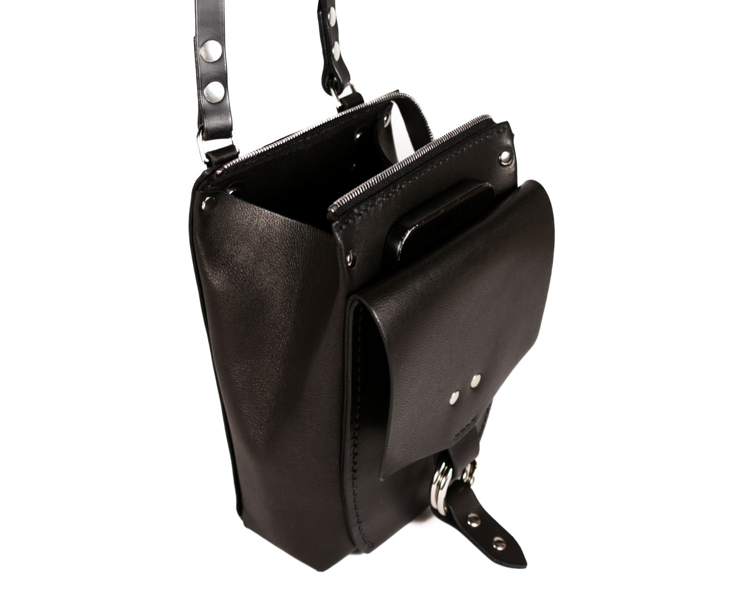East Village Crossbody: Black Lambskin